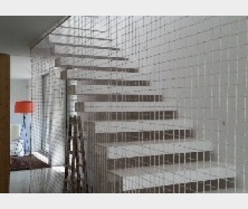 Rete Di Sicurezza Per Scale E Balconi - Protezione Anticaduta Per Bambini, Facile Da Installare, Bianca - Foto 2